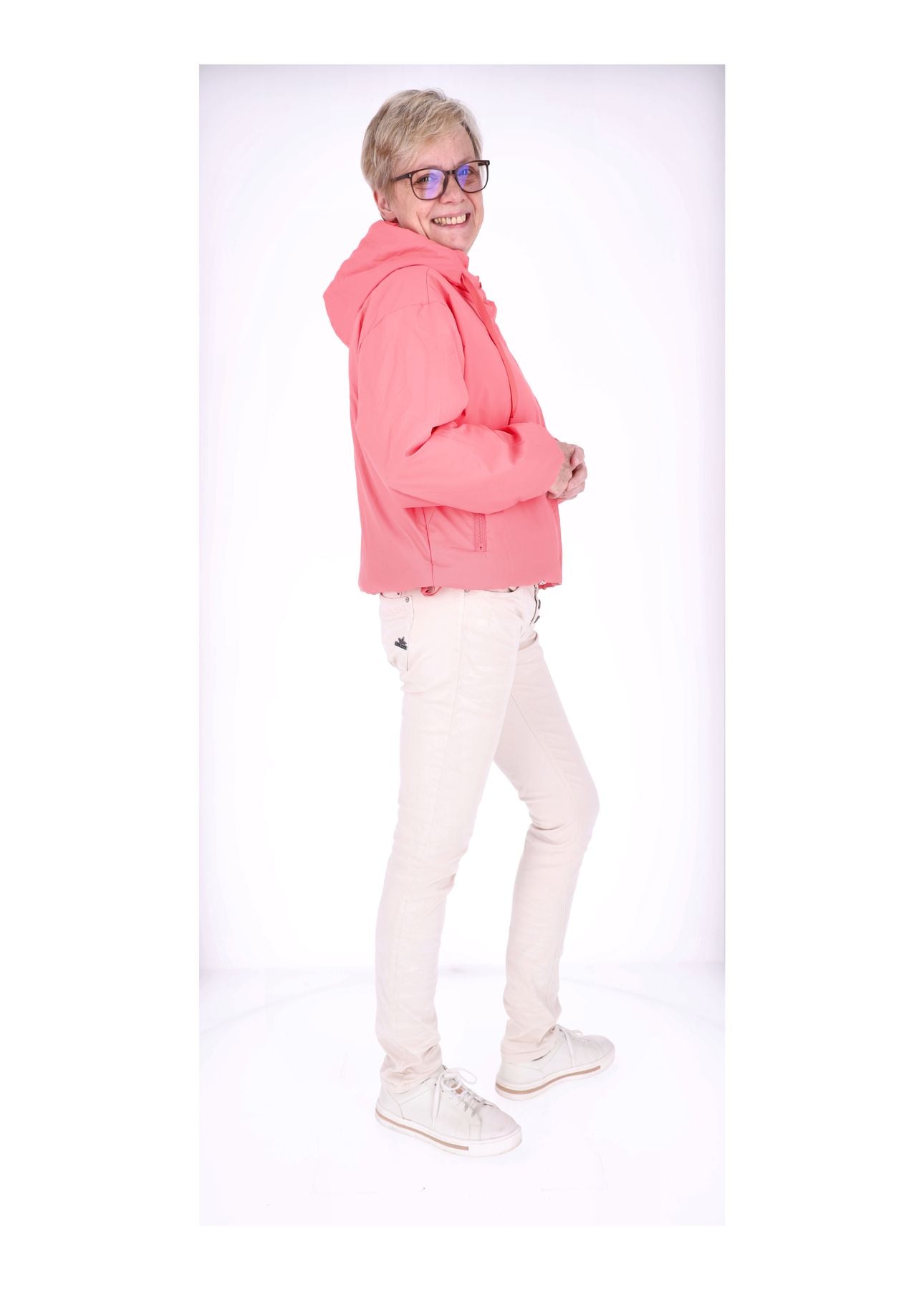Ladies PU Jacket-Woven