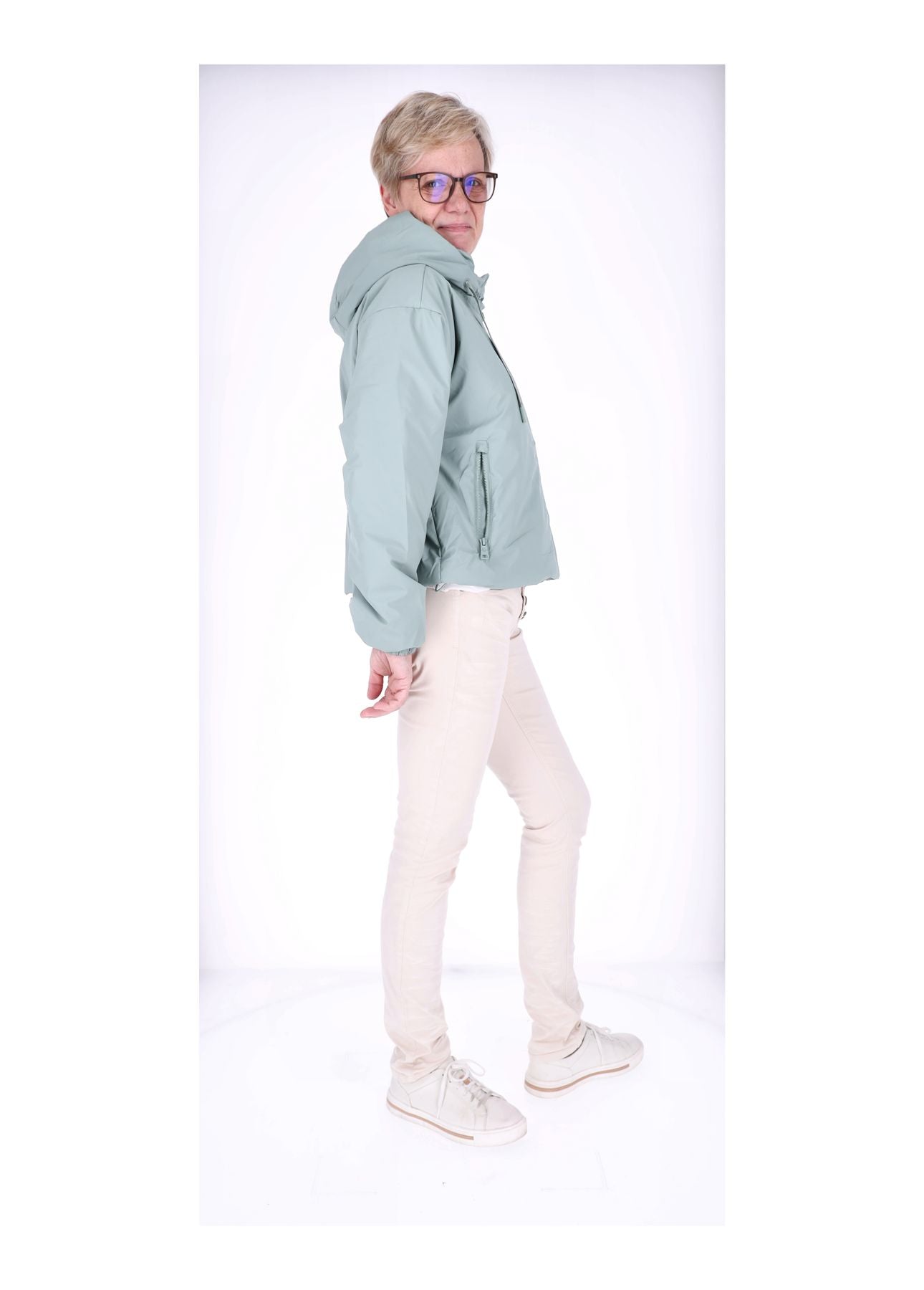 Ladies PU Jacket-Woven