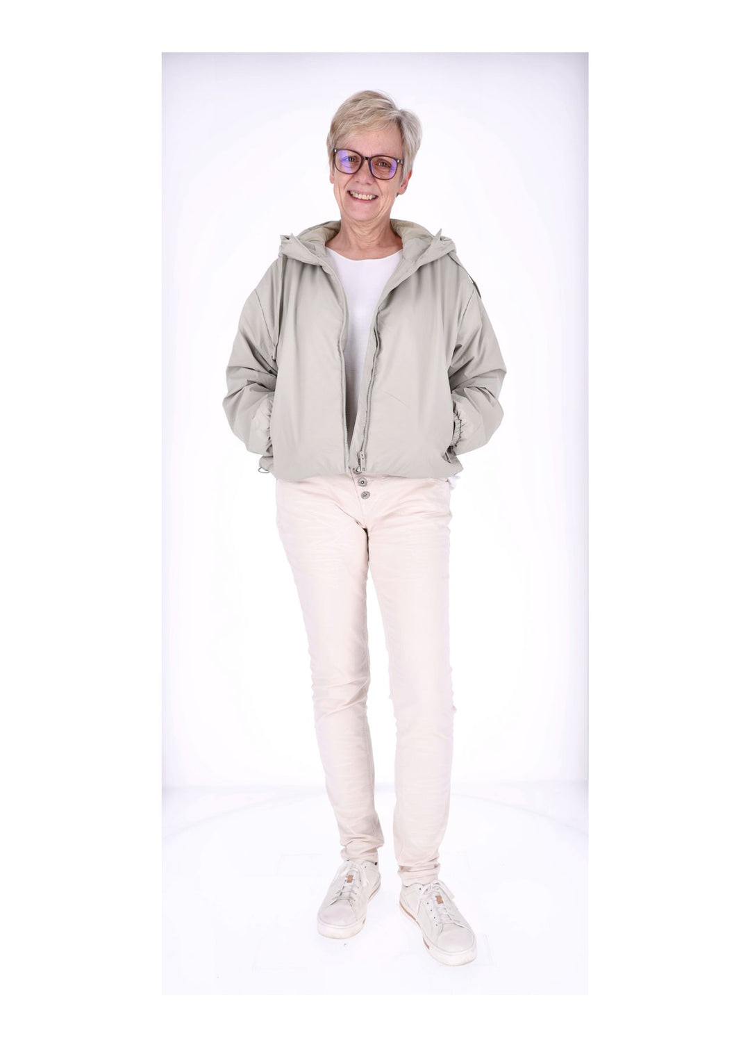 Ladies PU Jacket-Woven
