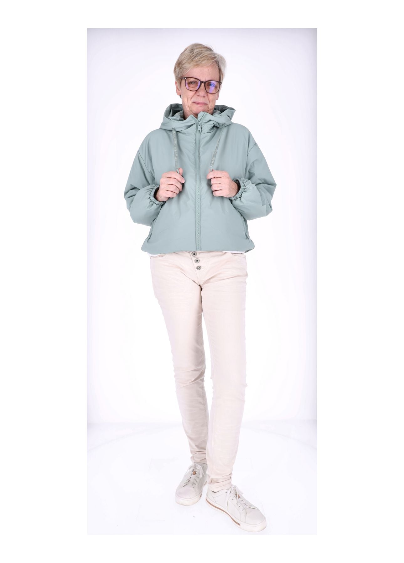 Ladies PU Jacket-Woven