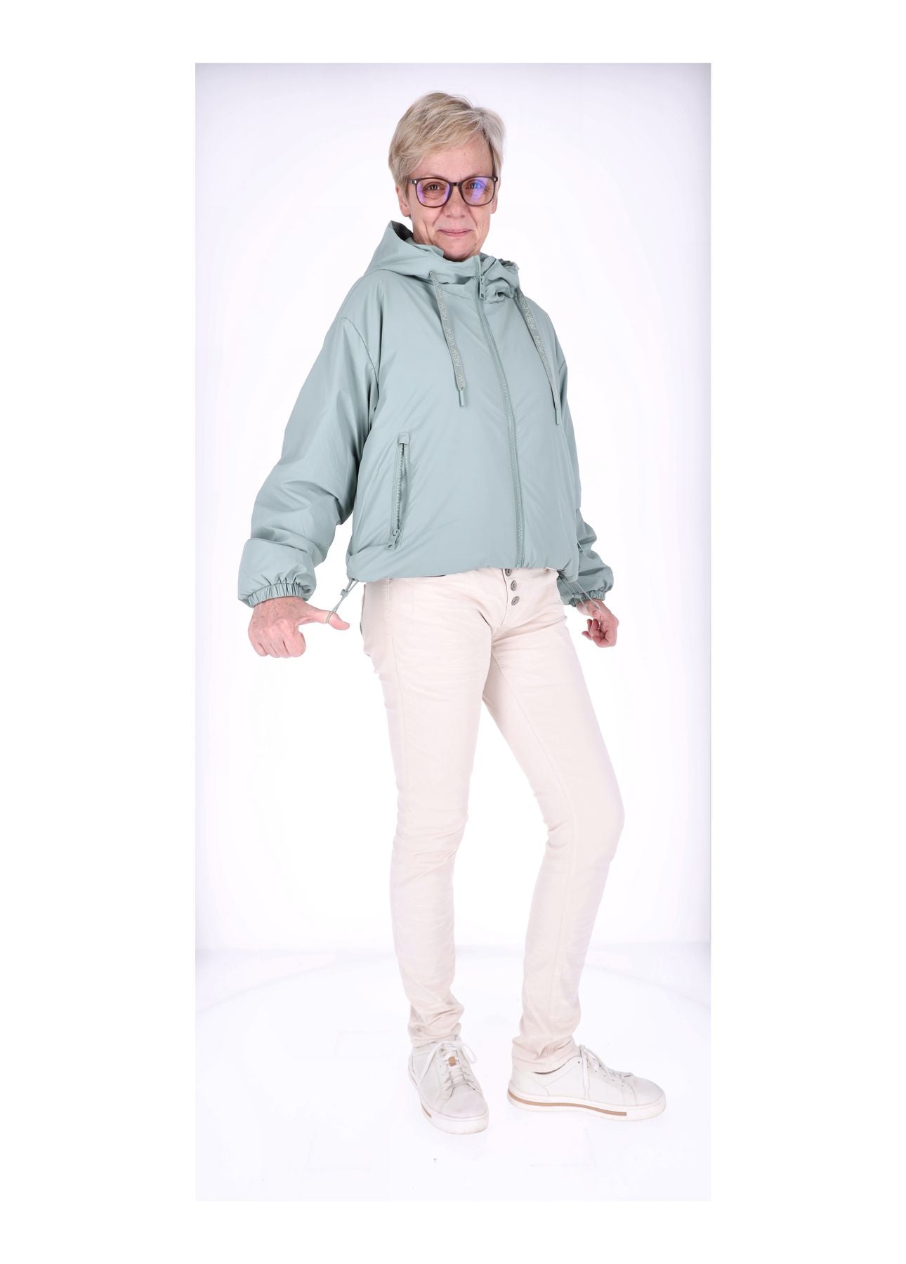 Ladies PU Jacket-Woven