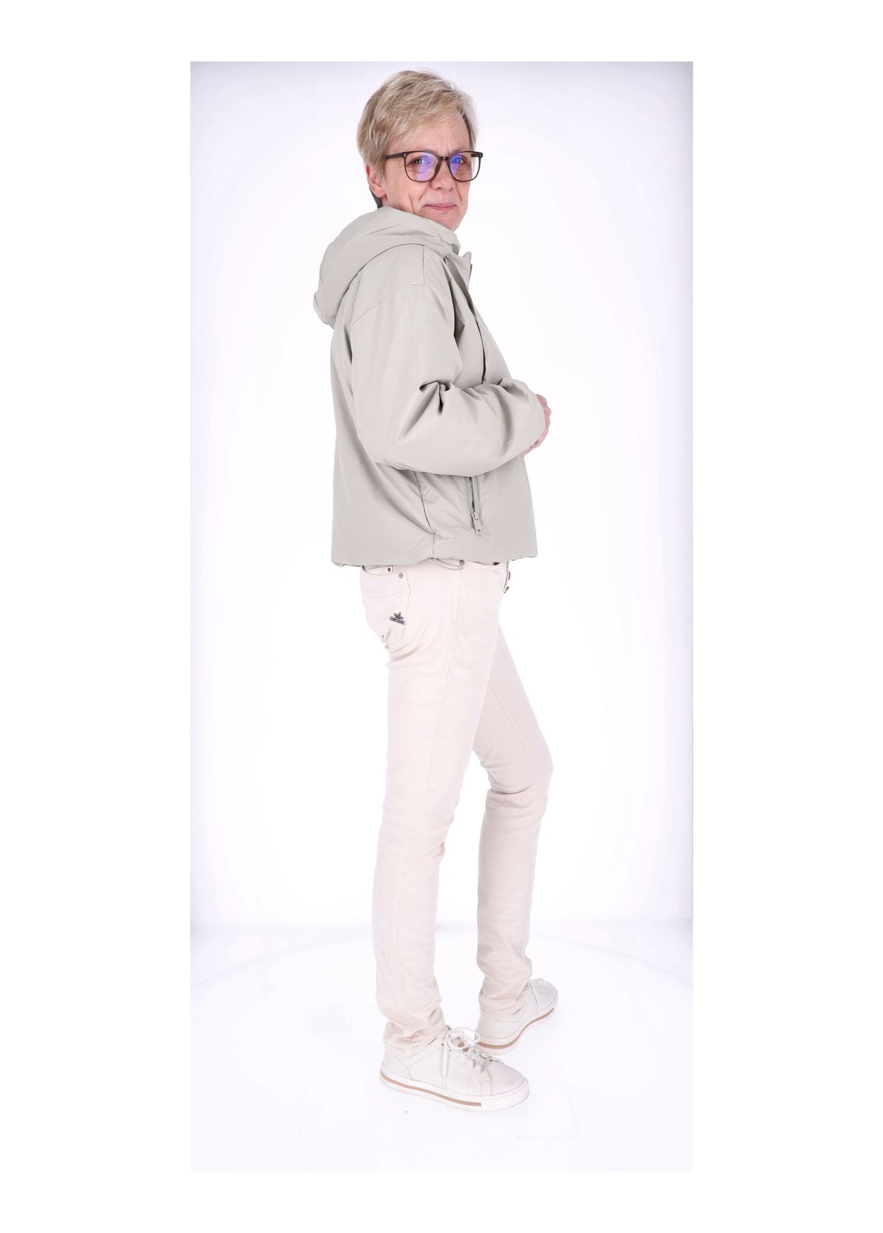Ladies PU Jacket-Woven