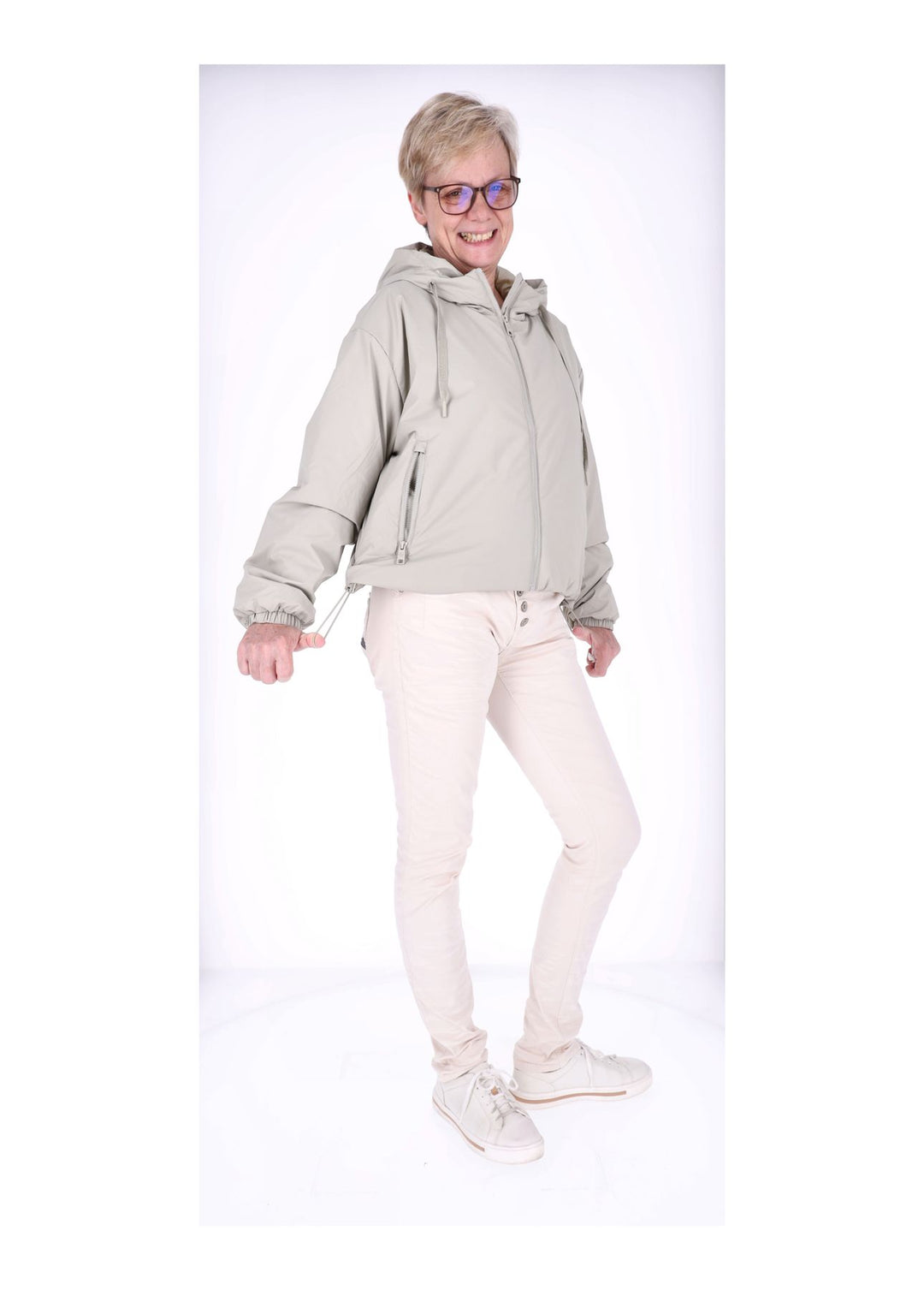 Ladies PU Jacket-Woven