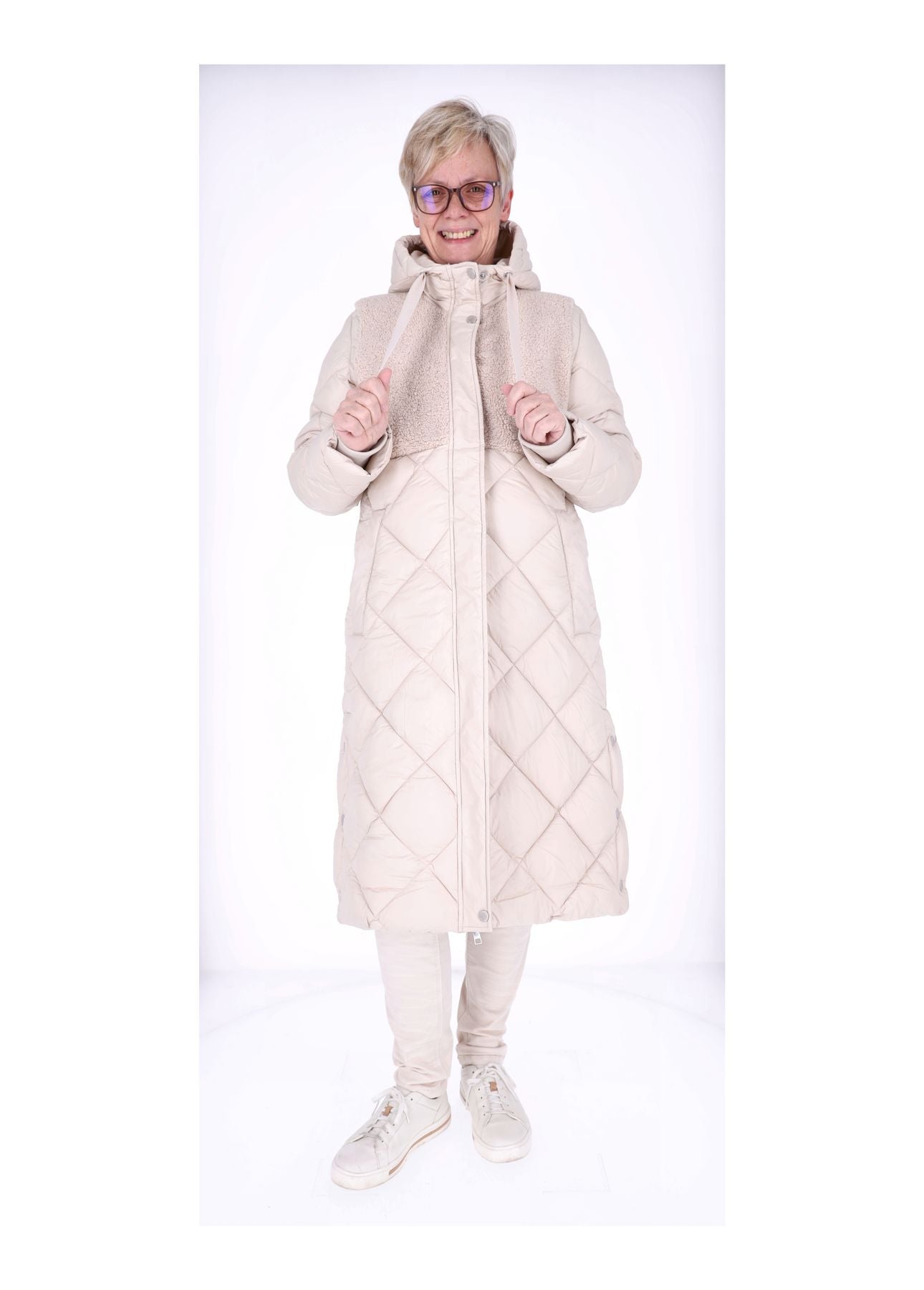 Ladies Jacket white Teddy-Knitted
