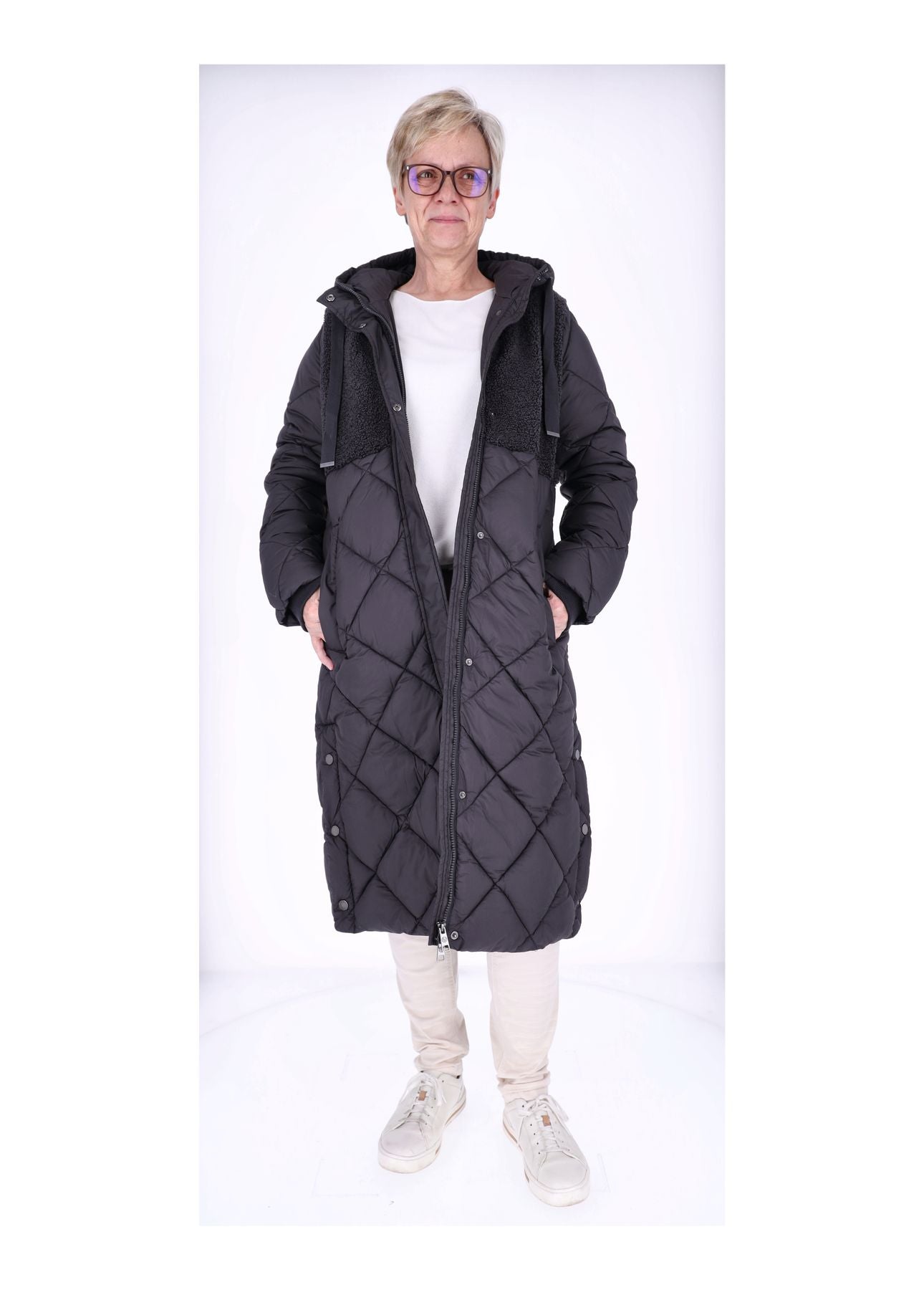 Ladies Jacket white Teddy-Knitted