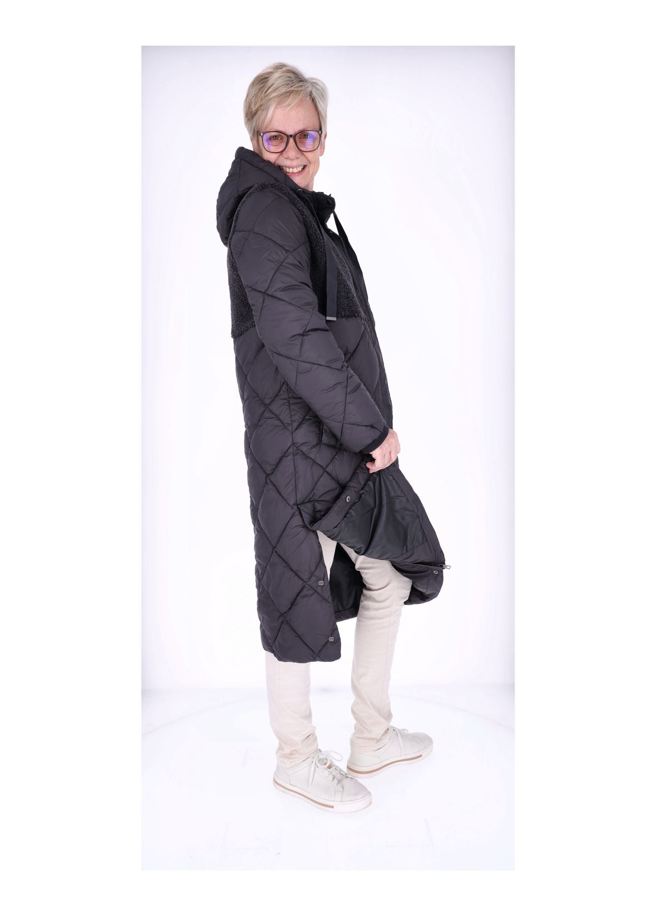 Ladies Jacket white Teddy-Knitted