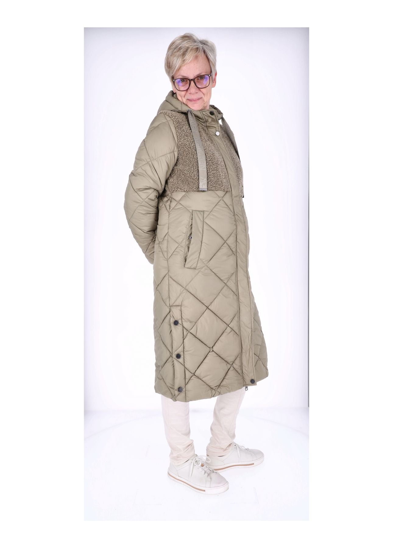 Ladies Jacket white Teddy-Knitted