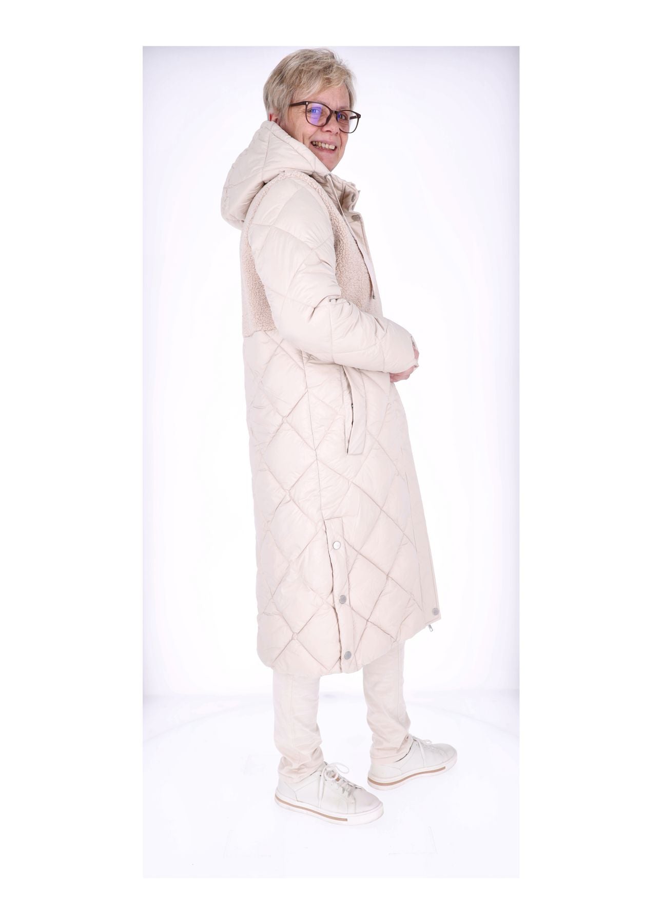 Ladies Jacket white Teddy-Knitted