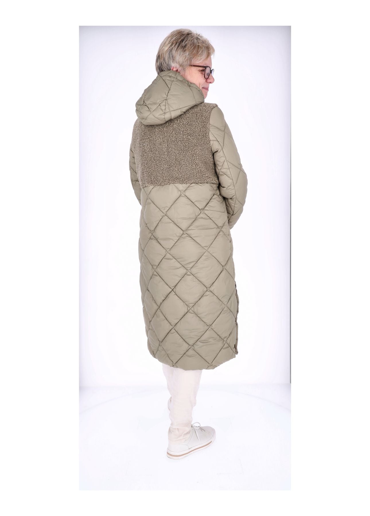 Ladies Jacket white Teddy-Knitted