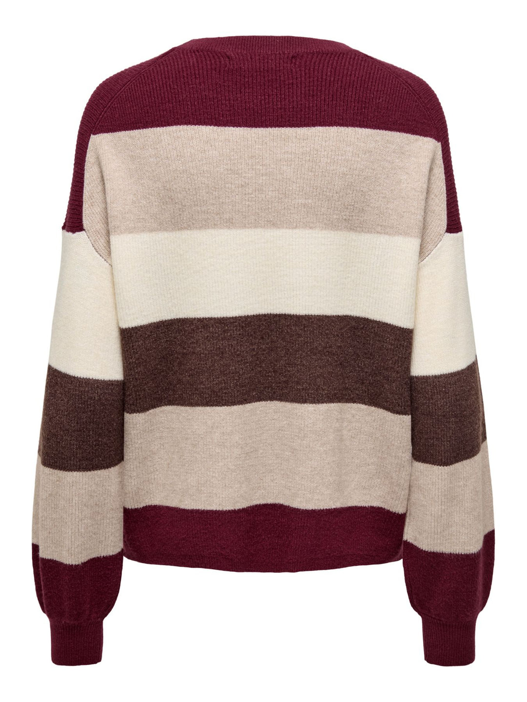 Damen ONLATIA L/S STRIPE PULLOV KNT NOOS Zinfandel/W. WhitecapGray/SilverMin