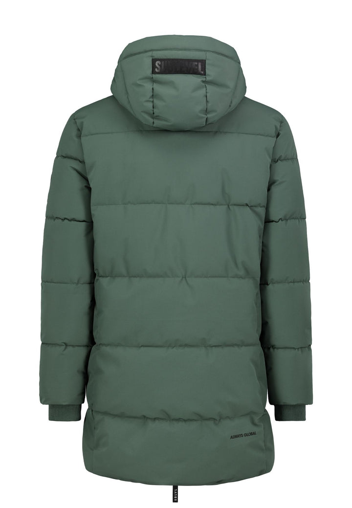 Herren HAKA Steppmantel, Kapuze und Saum m