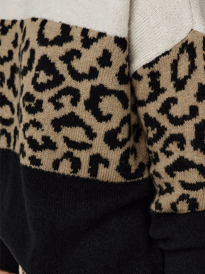 Damen ONLJADE ANIMAL LS O-NECK KNT NOOS