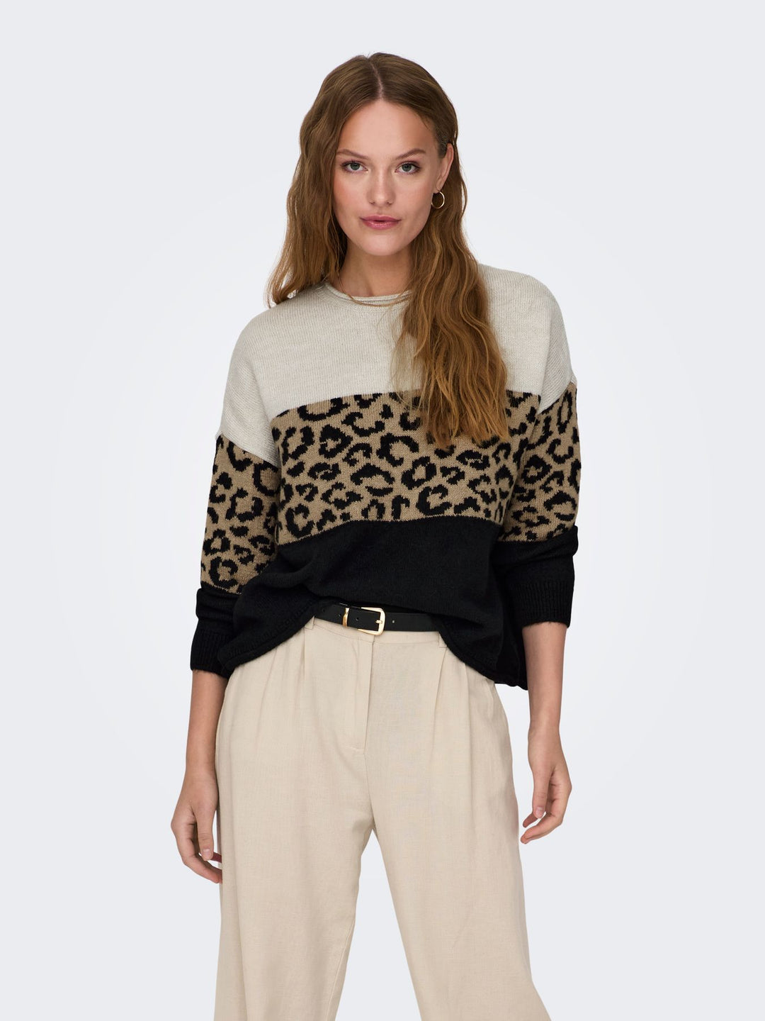 Damen ONLJADE ANIMAL LS O-NECK KNT NOOS