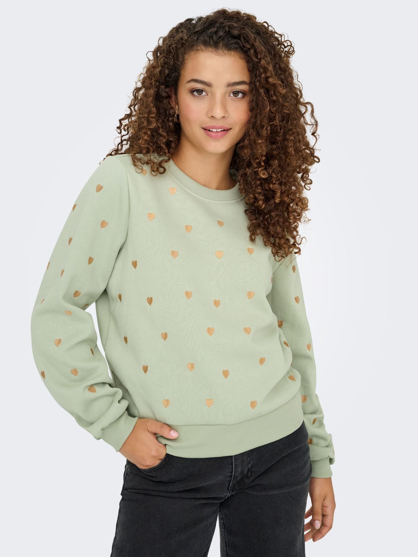 Damen ONLATIKA L/S O-NECK GLITTER EMB. BO