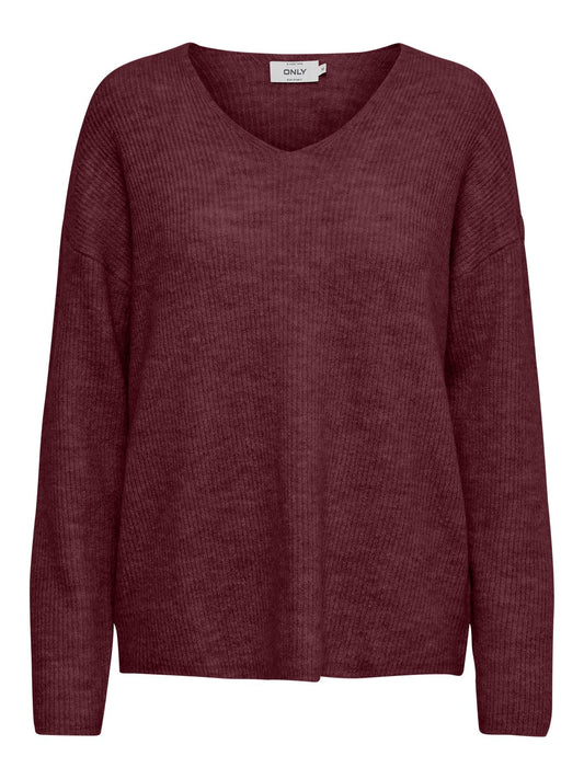 Damen ONLCAMILLA V-NECK L/S PULLOVER KNT