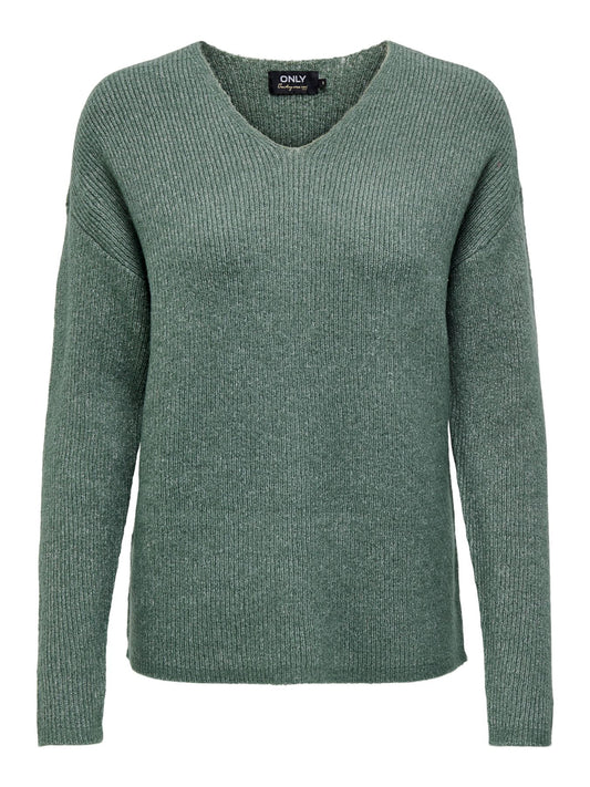 Damen ONLCAMILLA V-NECK L/S PULLOVER KNT
