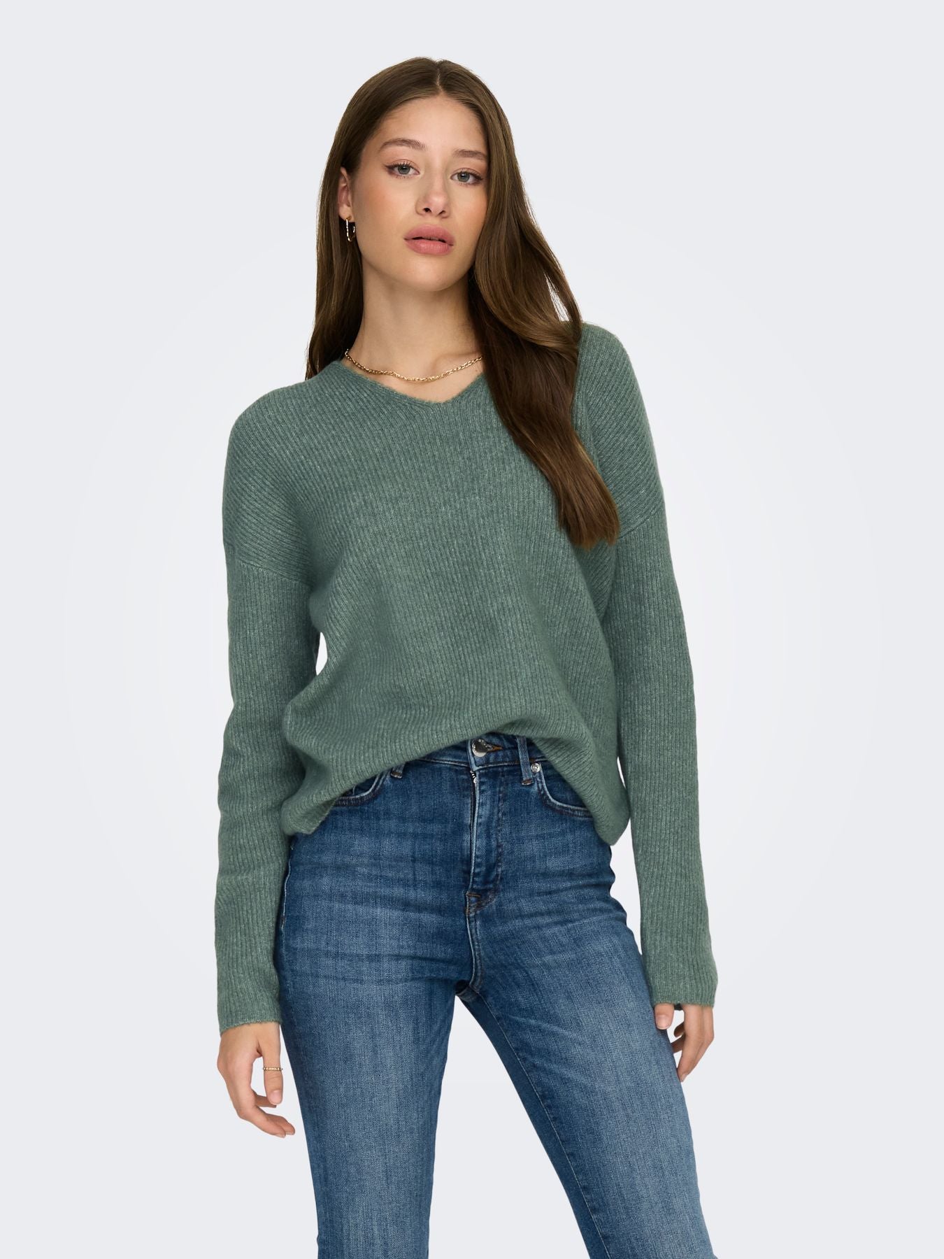 Damen ONLCAMILLA V-NECK L/S PULLOVER KNT