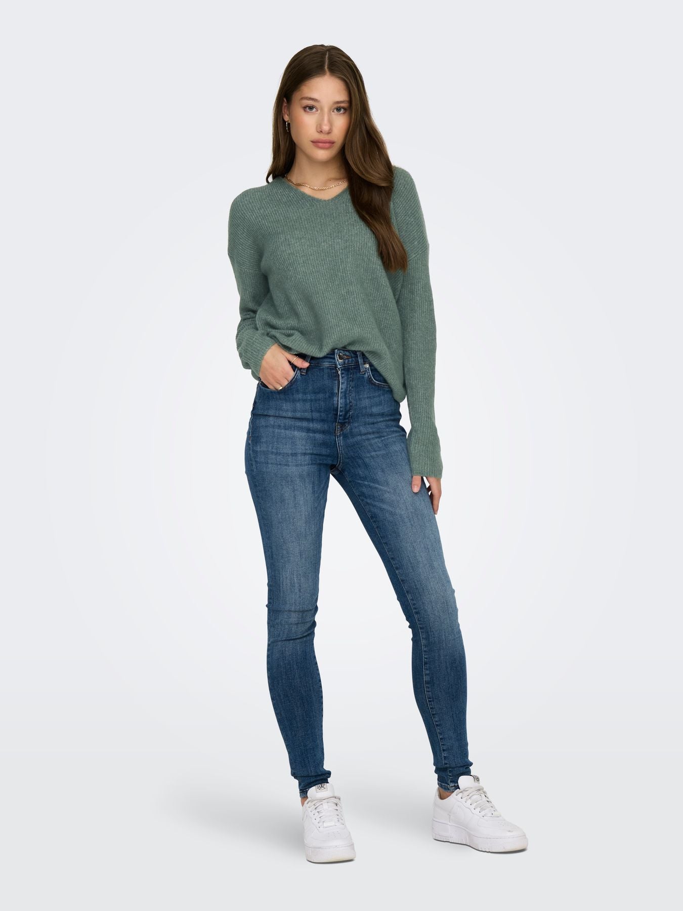 Damen ONLCAMILLA V-NECK L/S PULLOVER KNT