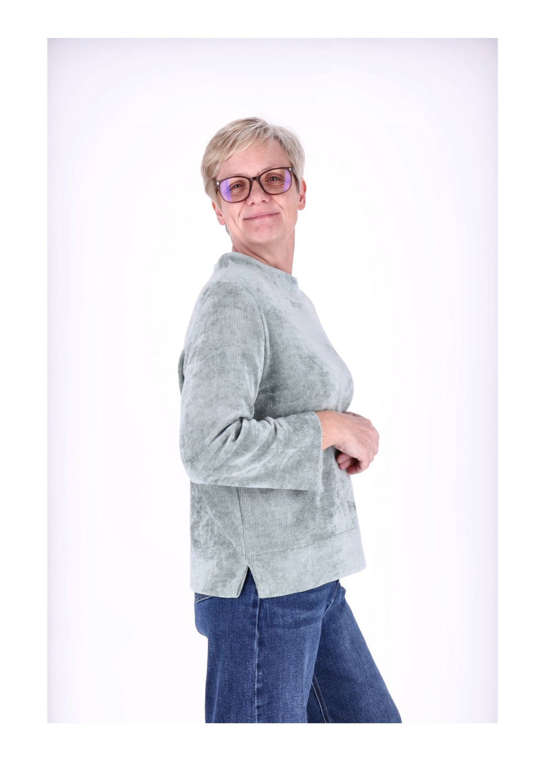 Ladies Knitted Sweat-Shirt 3/4 Sleeve