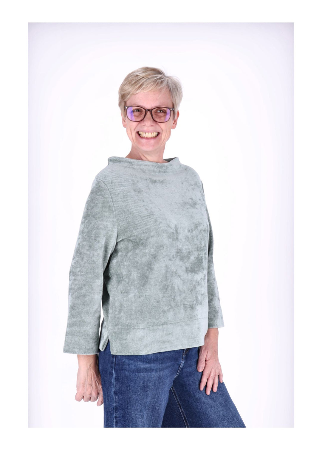 Ladies Knitted Sweat-Shirt 3/4 Sleeve