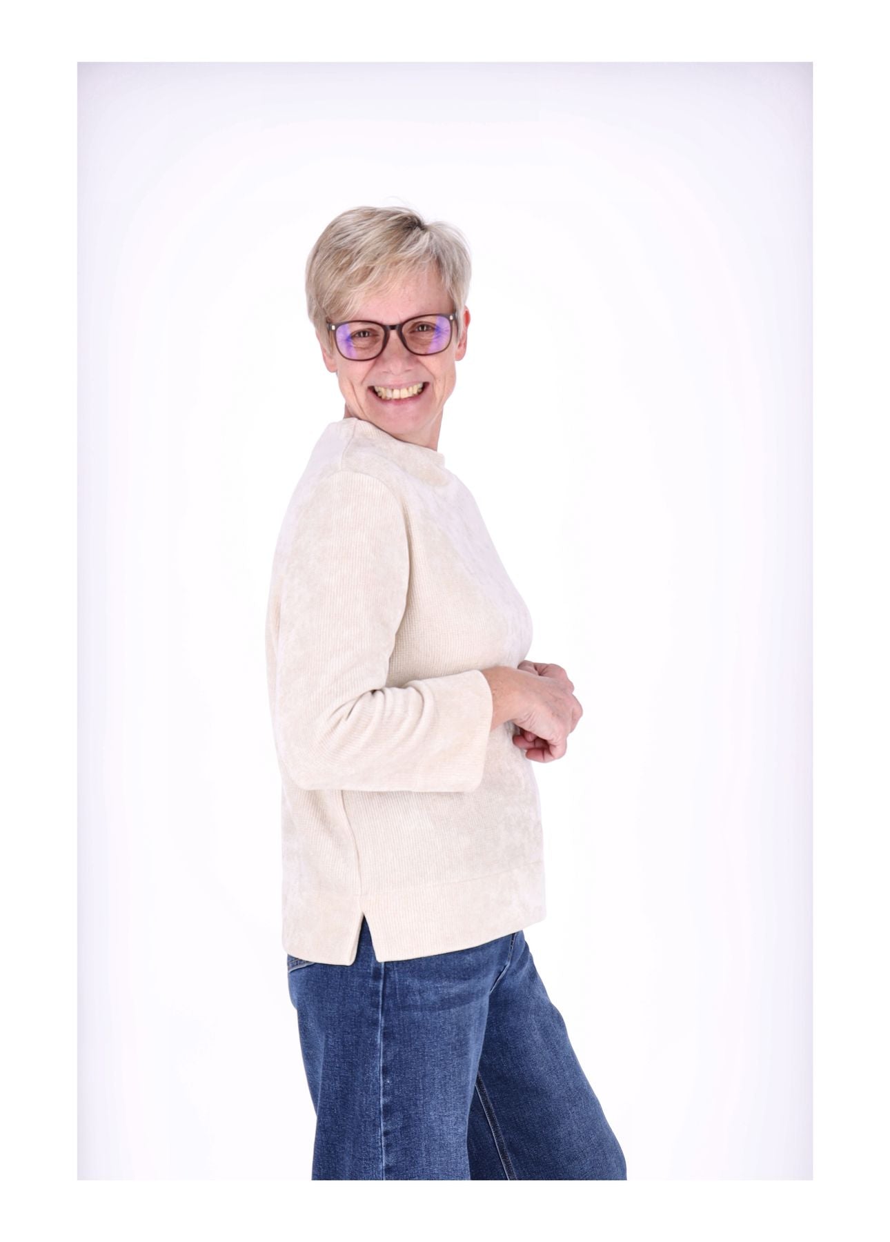 Ladies Knitted Sweat-Shirt 3/4 Sleeve