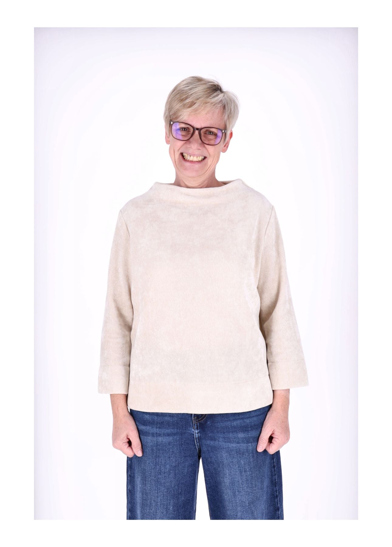 Ladies Knitted Sweat-Shirt 3/4 Sleeve