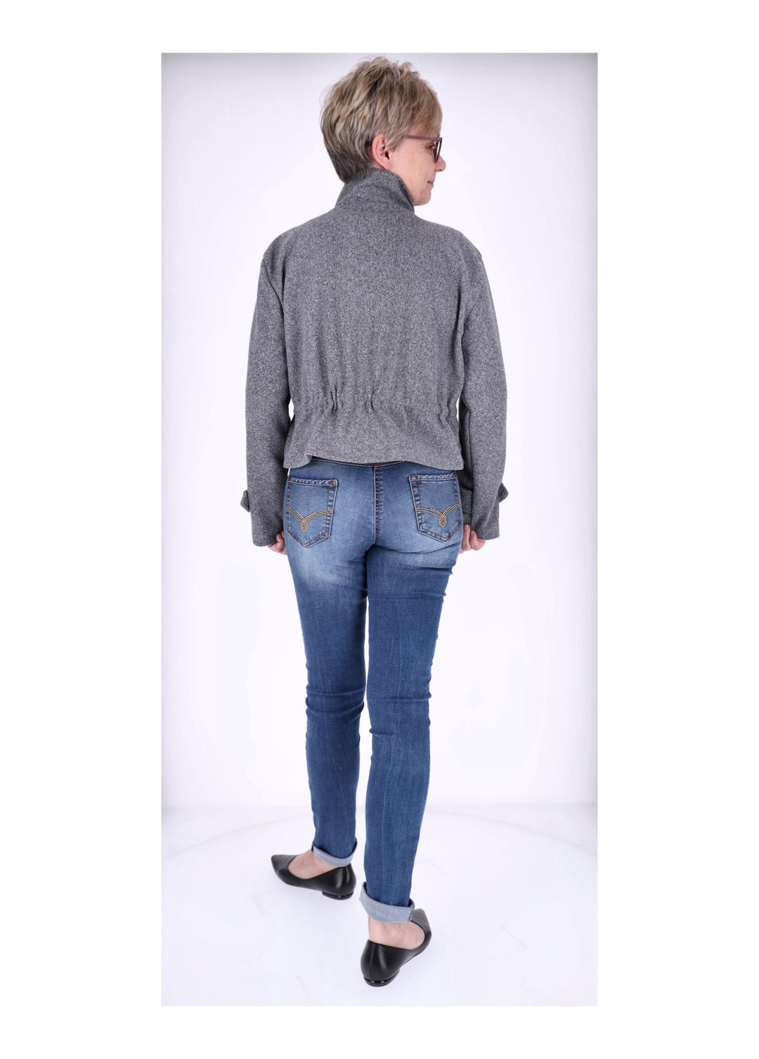 Kurzjacke Damen Stehkragen Tunnelzug