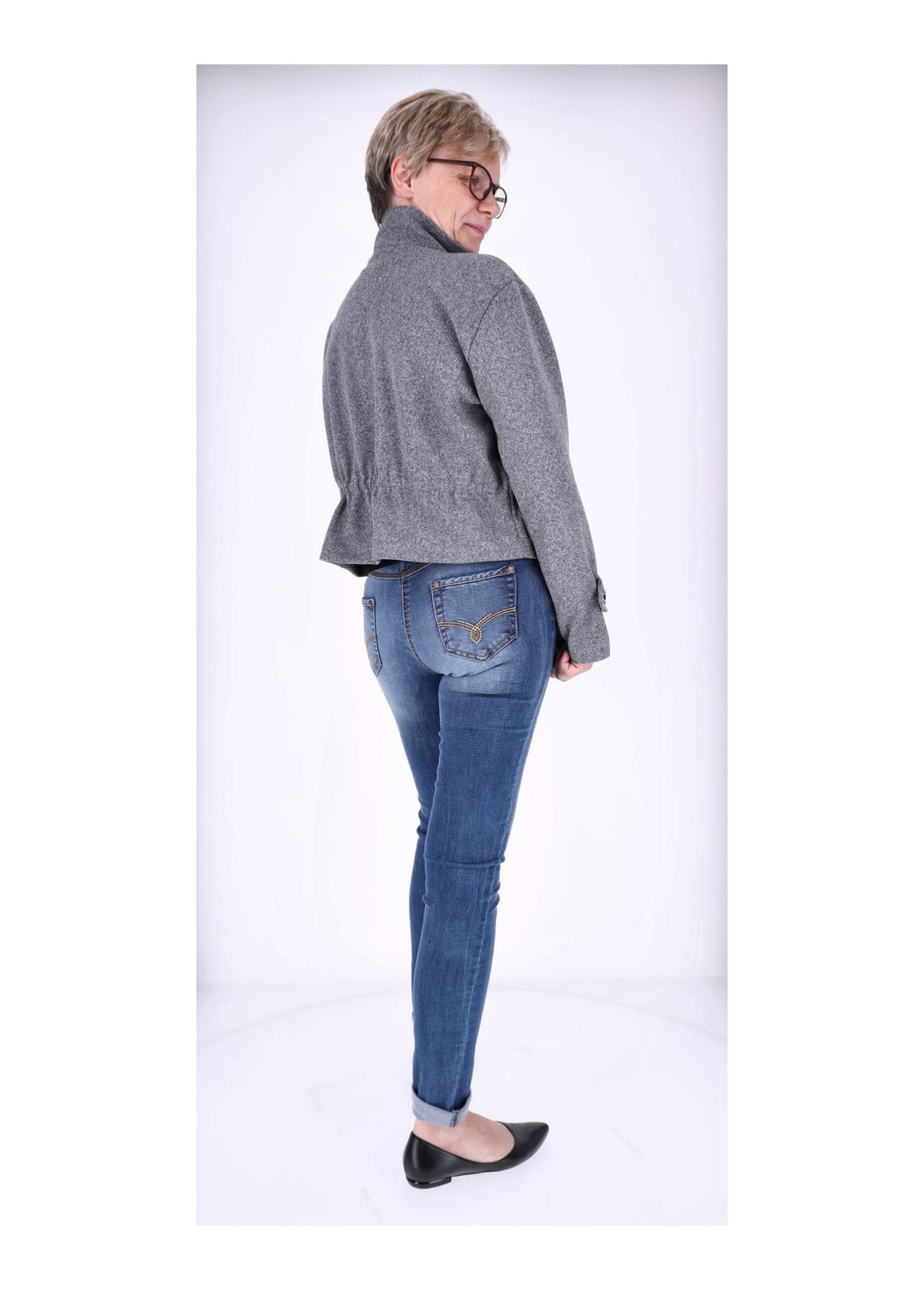 Kurzjacke Damen Stehkragen Tunnelzug