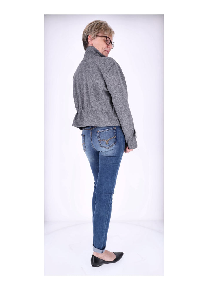 Kurzjacke Damen Stehkragen Tunnelzug