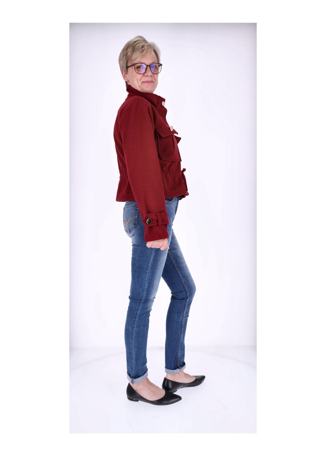 Kurzjacke Damen Stehkragen Tunnelzug