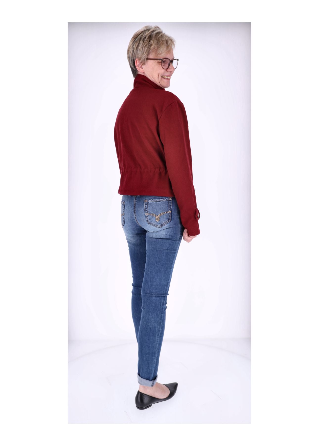 Kurzjacke Damen Stehkragen Tunnelzug