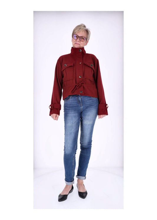 Kurzjacke Damen Stehkragen Tunnelzug