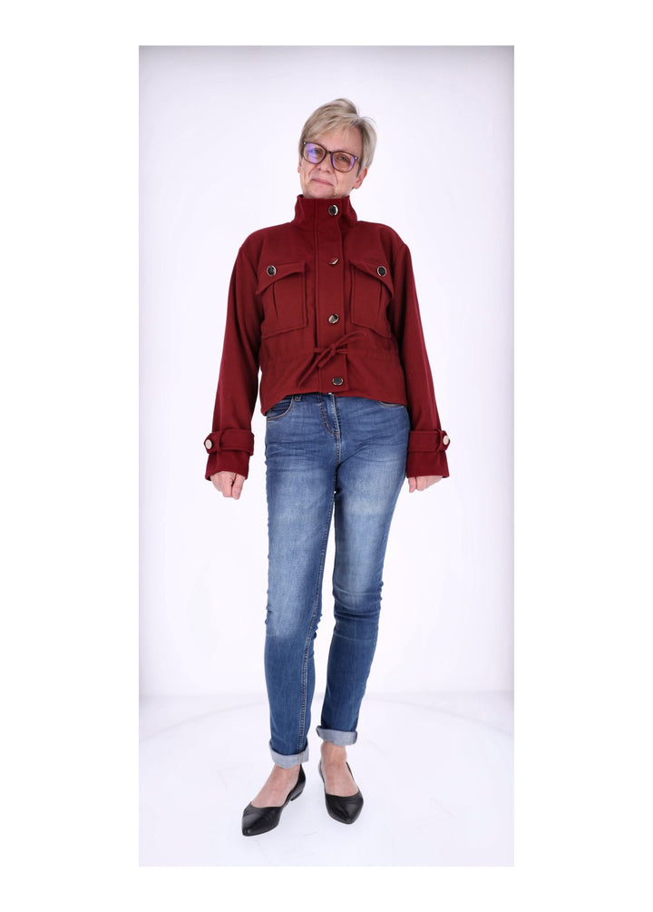 Kurzjacke Damen Stehkragen Tunnelzug