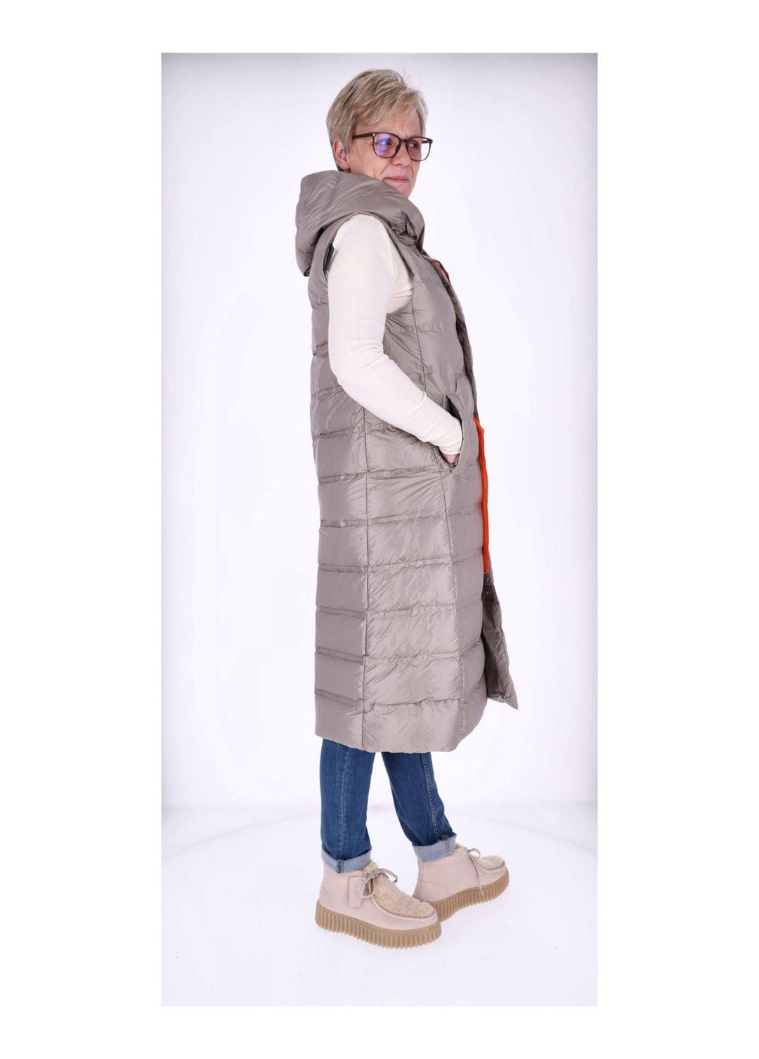 Steppweste Damen Lang