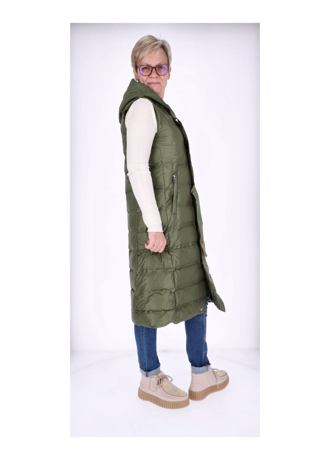 Steppweste Damen Lang