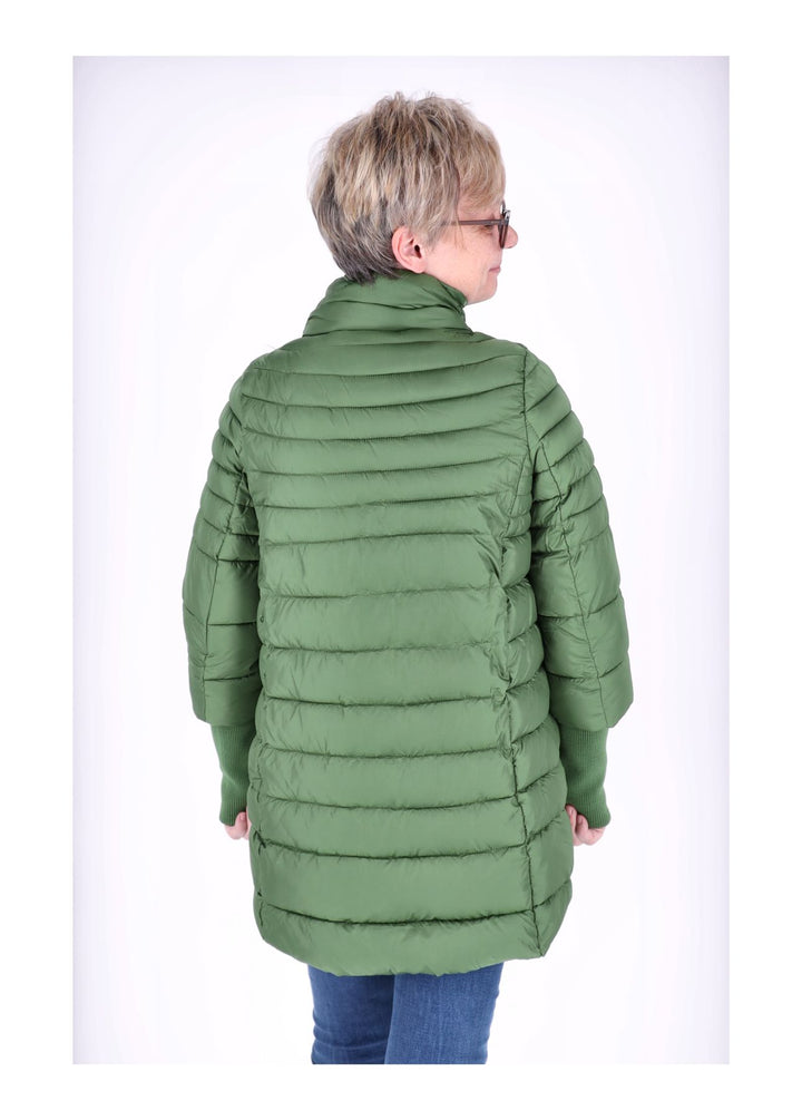 Damen Steppjacke mit Strickbündchen in Grün