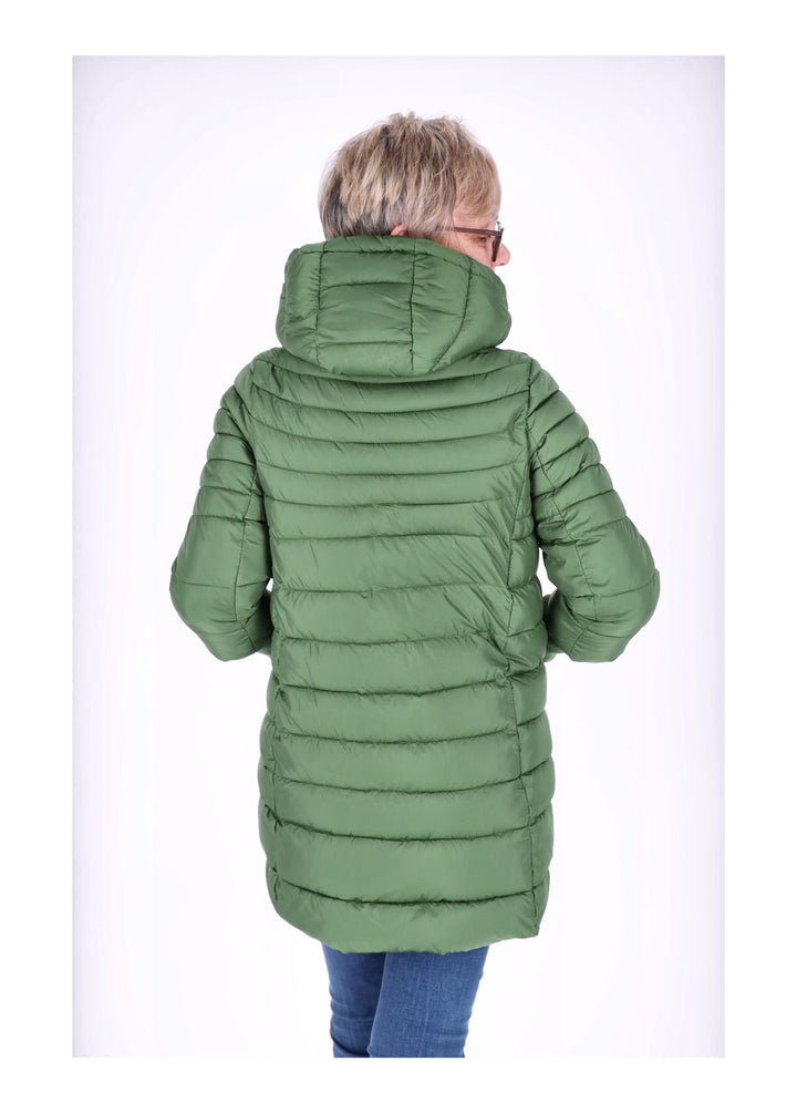 Damen Steppjacke mit Strickbündchen in Grün