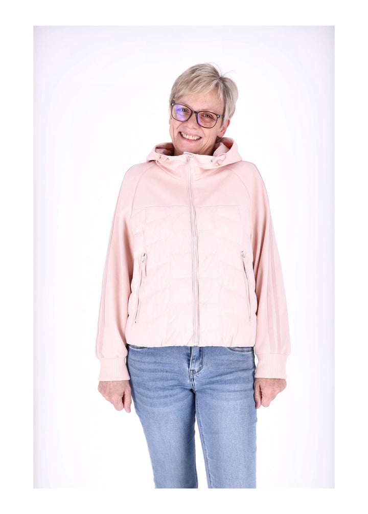 Jacke Damen Kapuze Materialmix