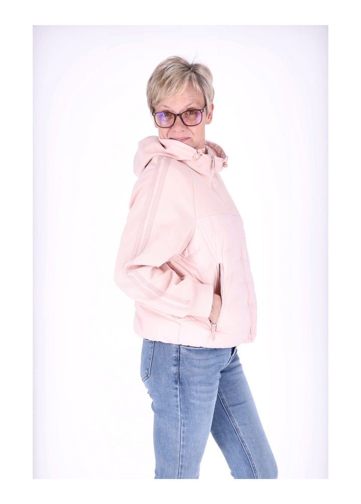 Jacke Damen Kapuze Materialmix