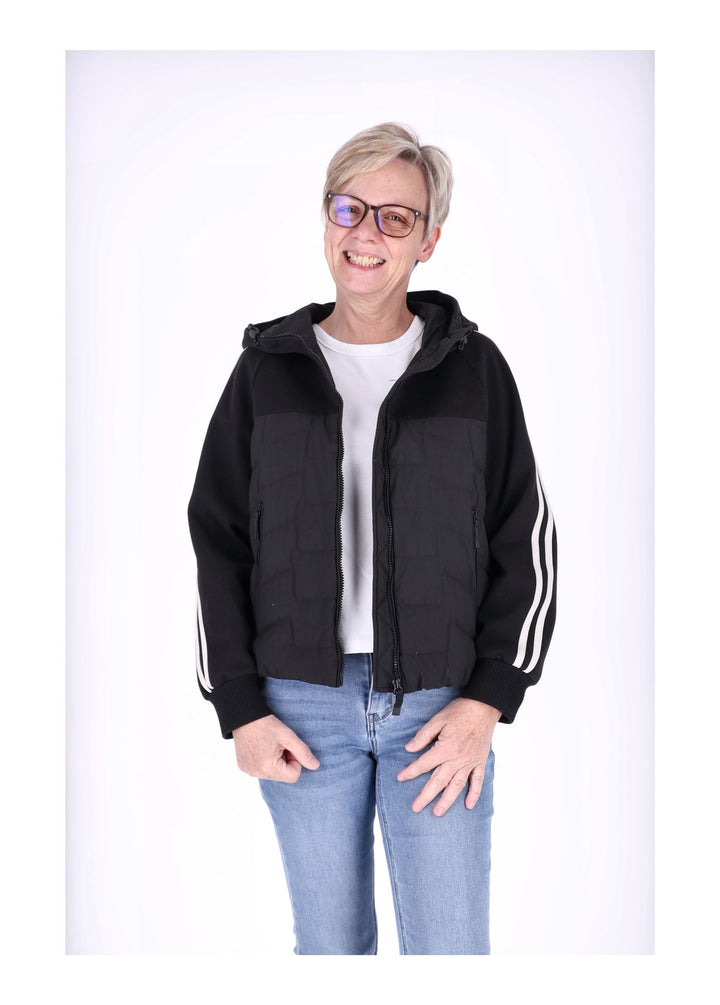Jacke Damen Kapuze Materialmix