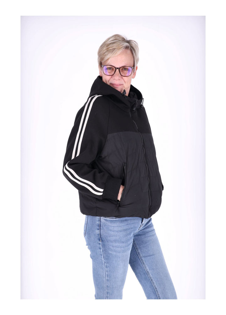 Jacke Damen Kapuze Materialmix