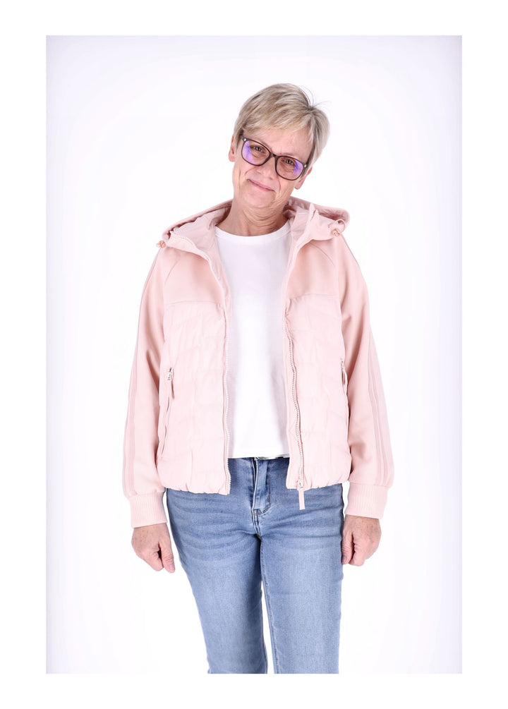Jacke Damen Kapuze Materialmix