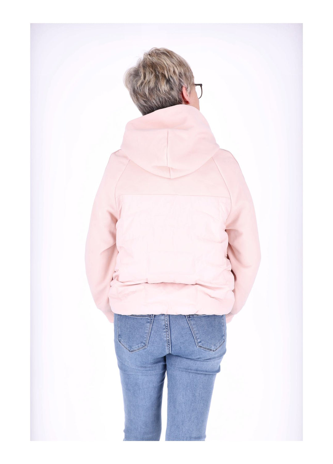 Jacke Damen Kapuze Materialmix