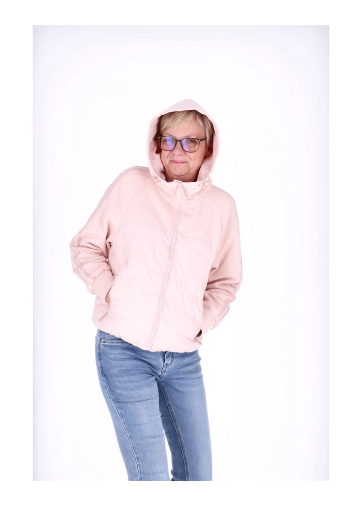 Jacke Damen Kapuze Materialmix