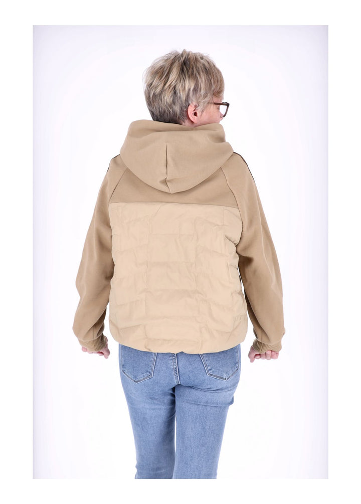 Jacke Damen Kapuze Materialmix