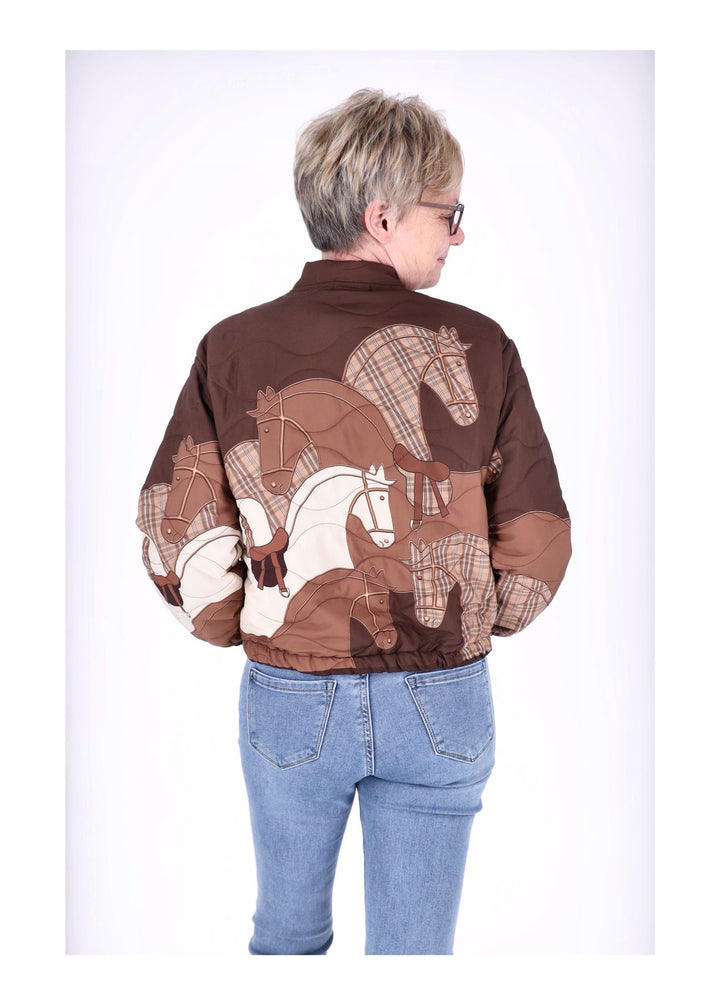 Kurzjacke Damen Gummizug AOP