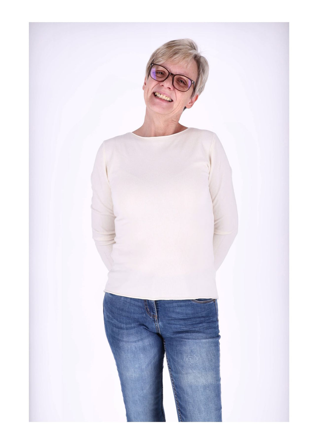 Feinstrick Damen Rundhalsausschnitt