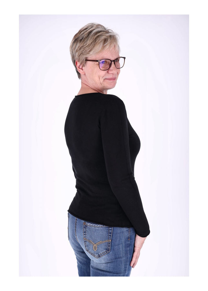 Feinstrick Damen Rundhalsausschnitt