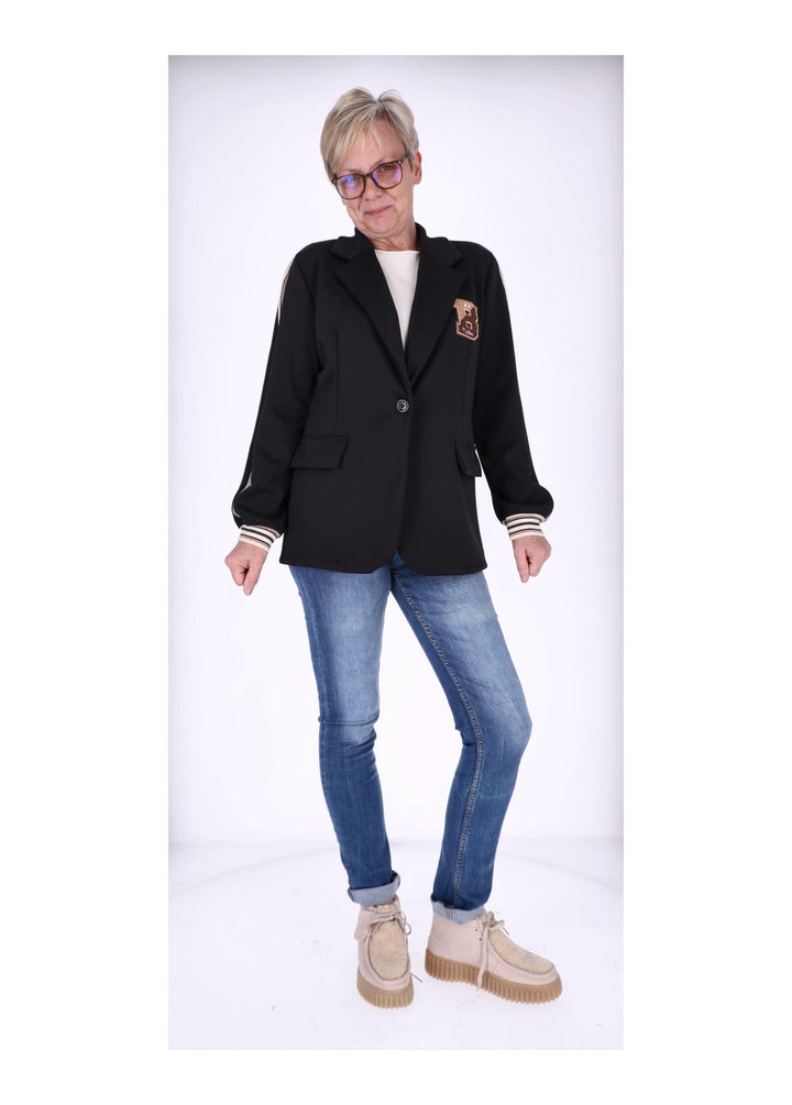 Sweat Blazer Damen Galonstreifen