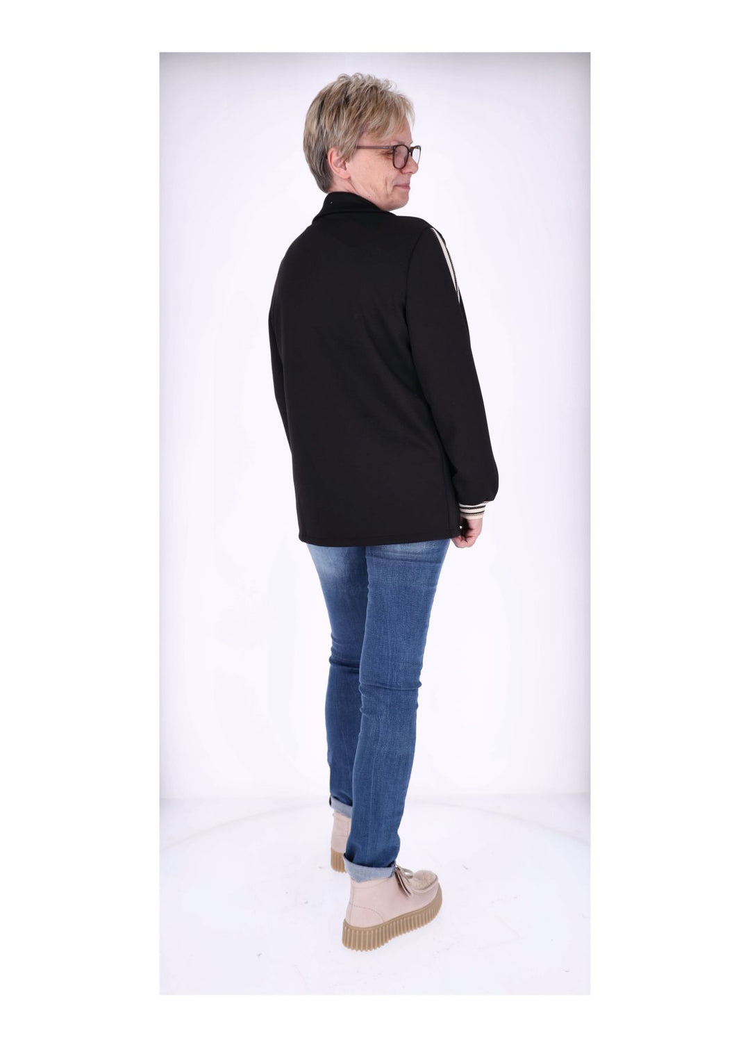 Sweat Blazer Damen Galonstreifen